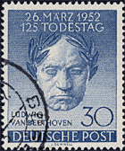 Germany  125th Anniversary of Beethoven's Death (1952)