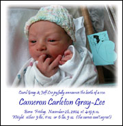 Birth announcement - Nov. 26, 2004
