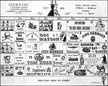 Club 47 Calendar -- July 1965