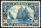 Canada -- The Bluenose, often regarded as the most beautiful of Canadian stamps (1929)